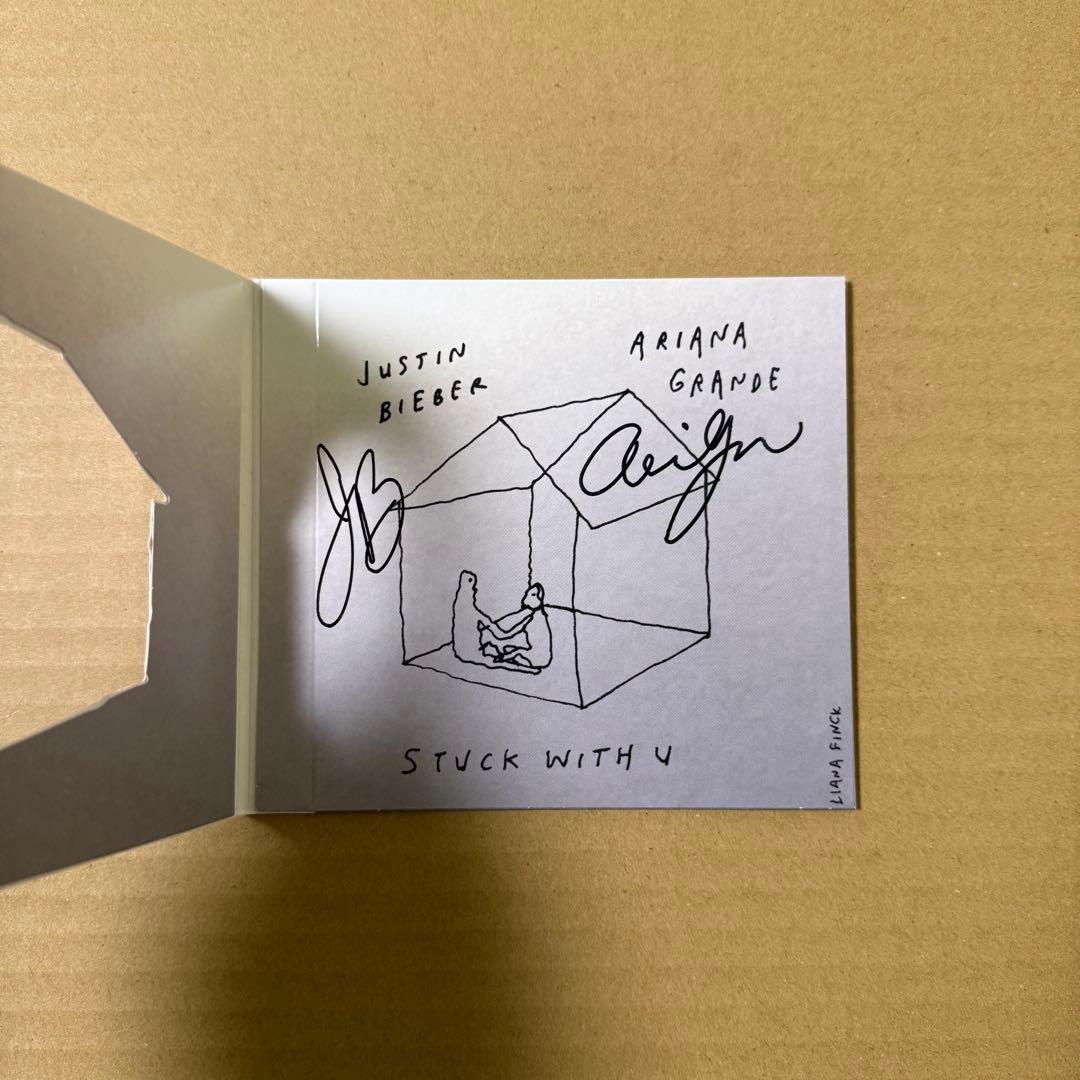 stuck with u ジャスティンビーバー アリアナグランデ サイン入りCD