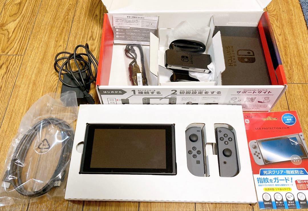 【動作確認済】Nintendo Switchセット+ 保護シート＆ソフトケース