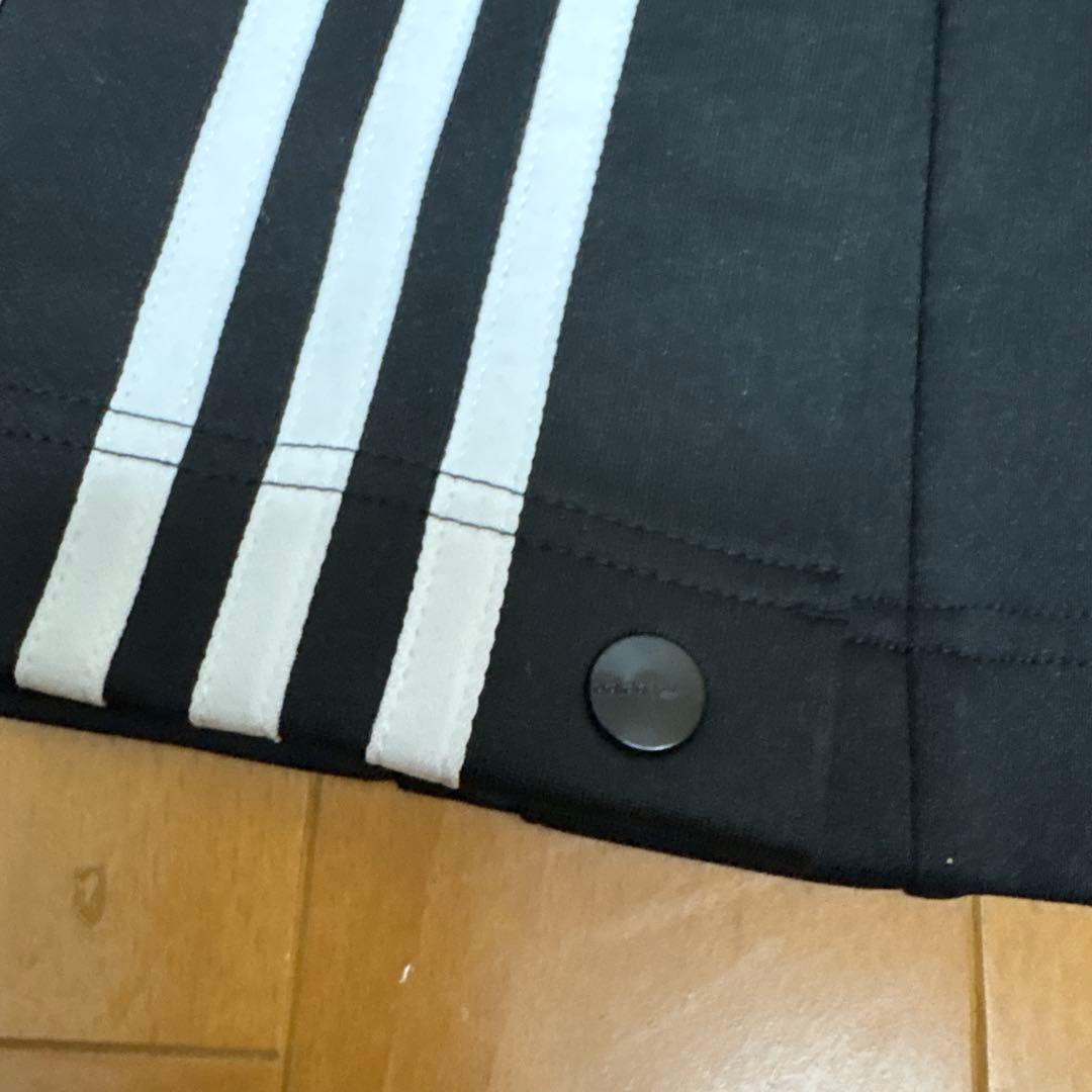 アディダス ダブルウエスト 黒　アディブレイクパンツ ジャージ S