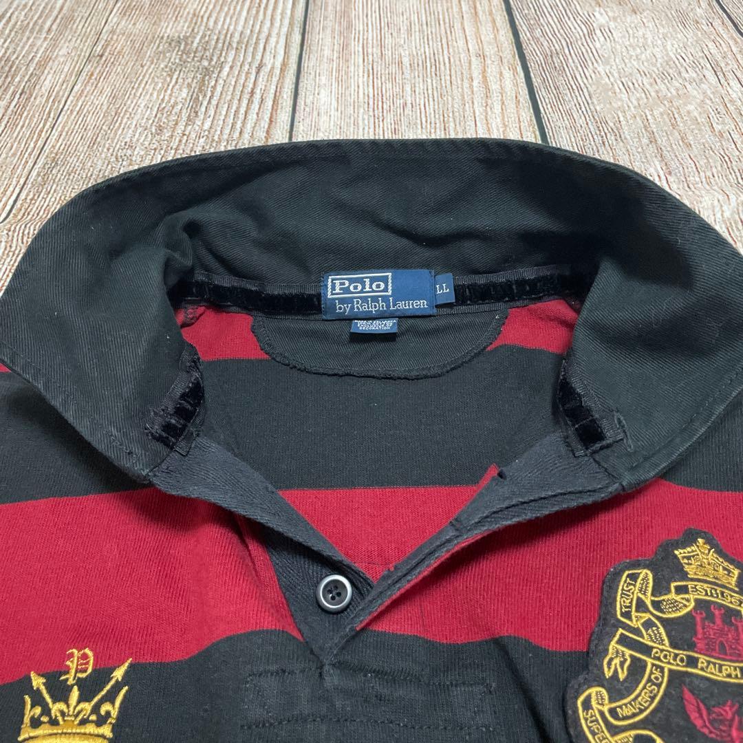 【希少】POLO RALPH LAUREN＊ワイドボーダー＊ラガーシャツ＊XL