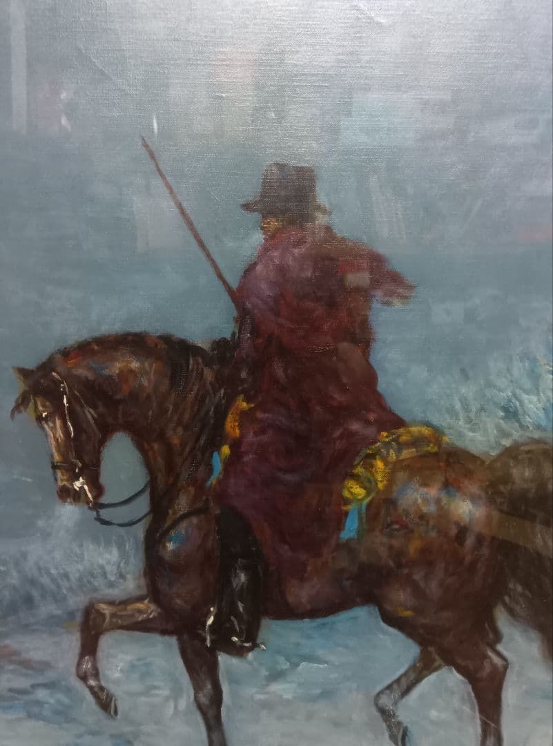 絵画油絵　 イタリアの画家　 ジョンフランシスゴンザガ　 タイトル馬と騎手