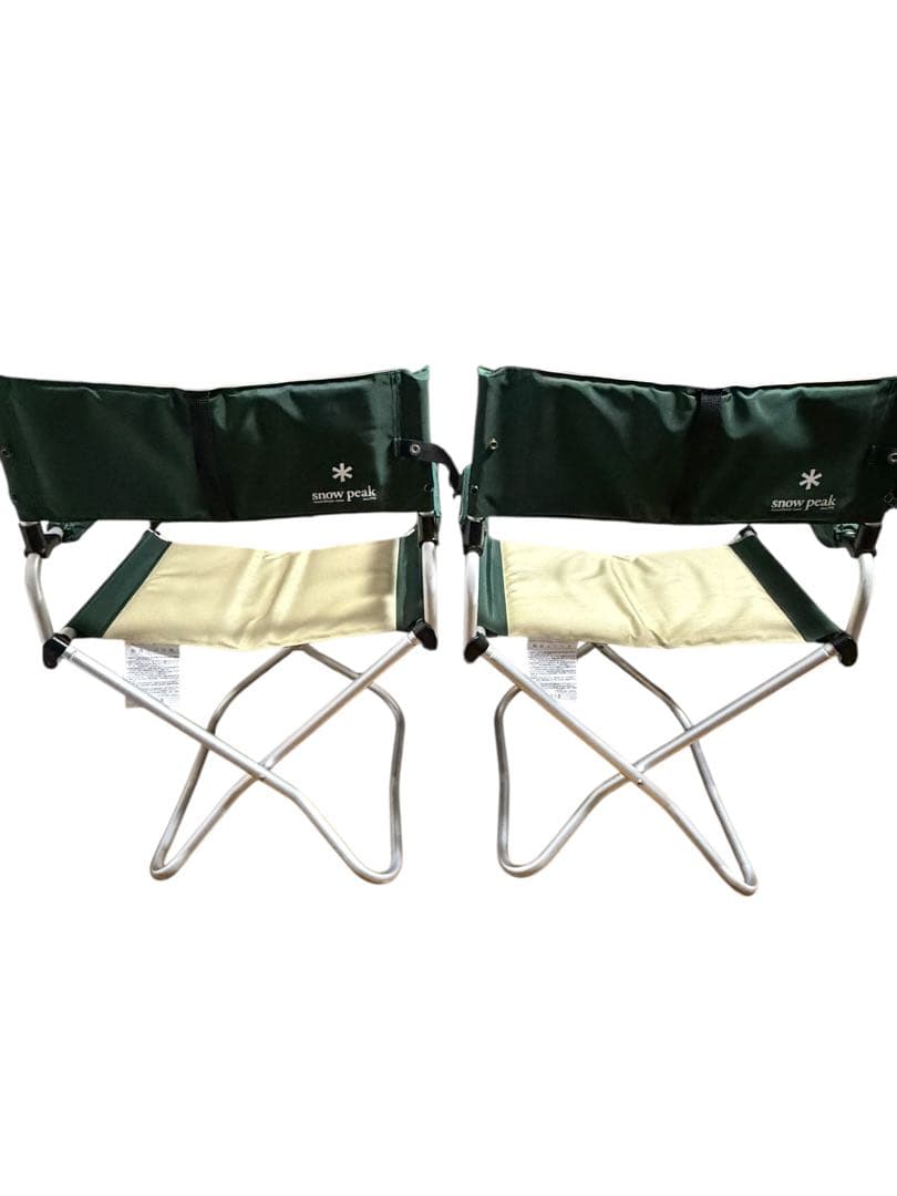  peak パッドインチェア 2脚セット ベージュ・グリーン