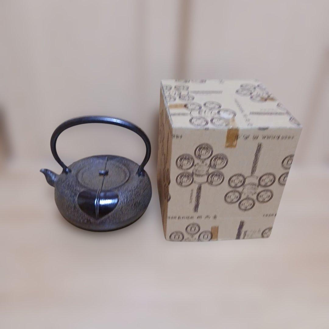南部鉄器 鉄瓶 照光堂 柿葉絵 茶道具 年代品