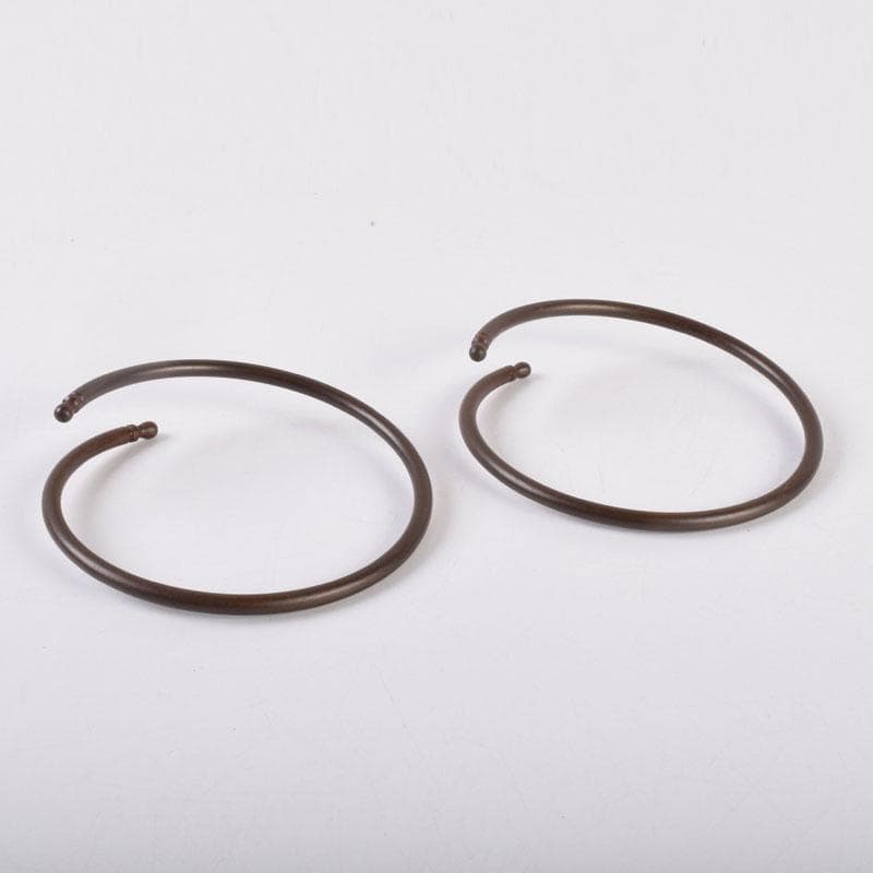 茶道具　御釜師　十三代宮崎寒雉造　釜環　丸環　一對　共箱　V　8470