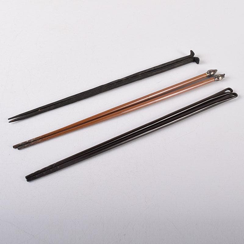 茶道具　木村清五郎造　銅製　火箸　共箱　鉄製など　3点まとめて　C　7317