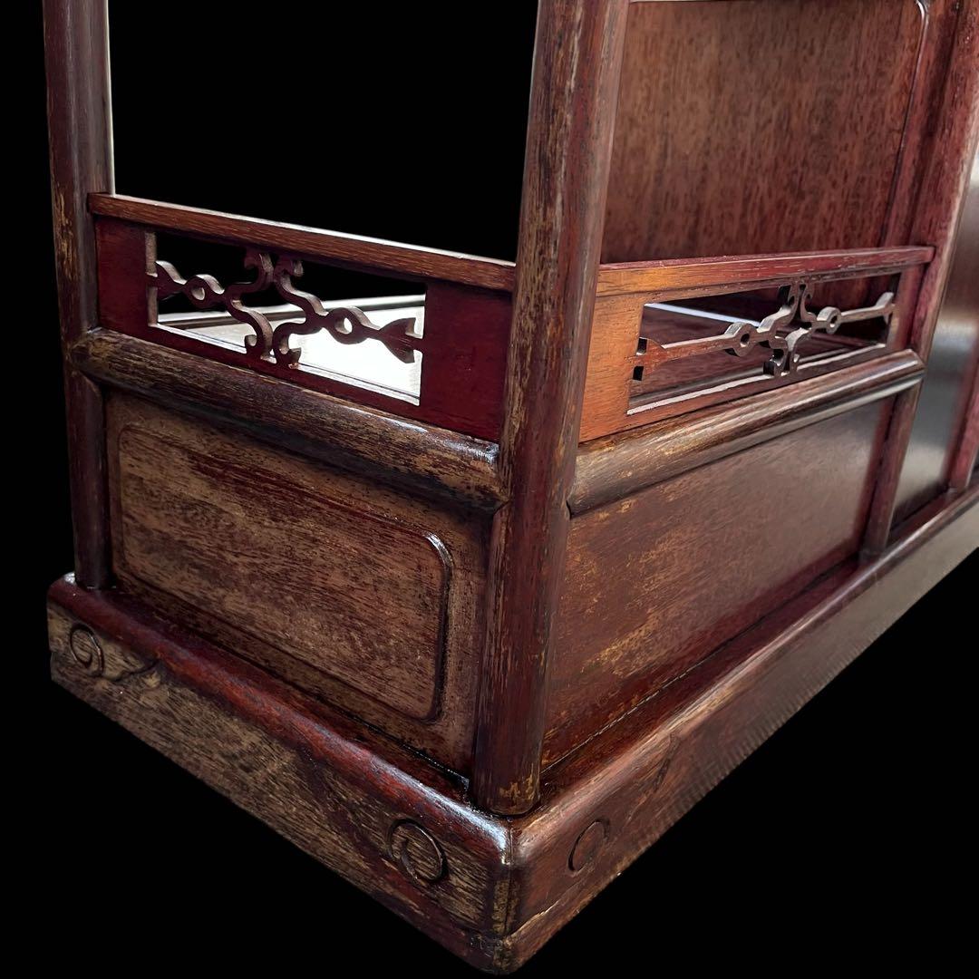 茶箪笥、飾り棚、茶棚、紫檀黒檀、アンティーク、レトロ、和風サイドボード、和食器棚