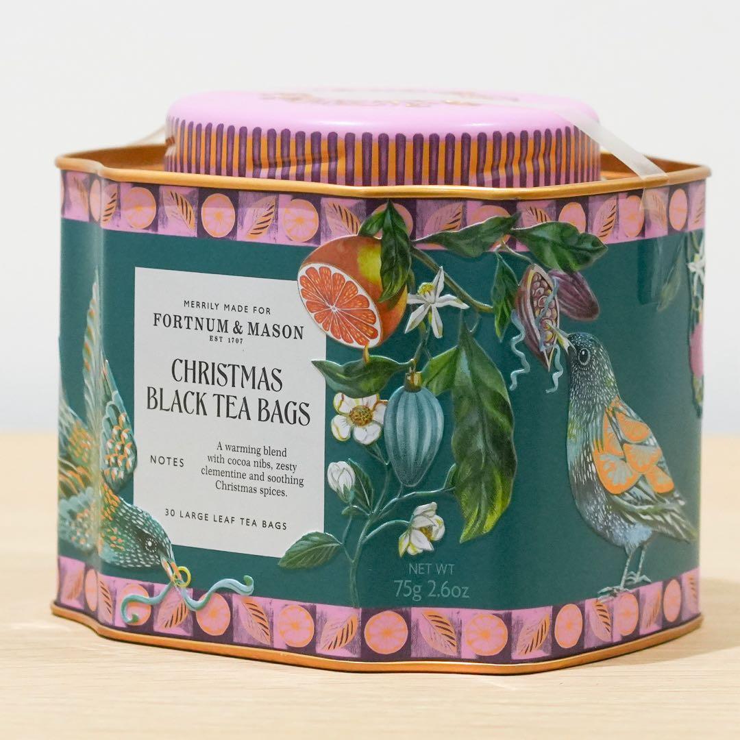 フォートナム&メイソン　クリスマス・ブラックティーバッグ