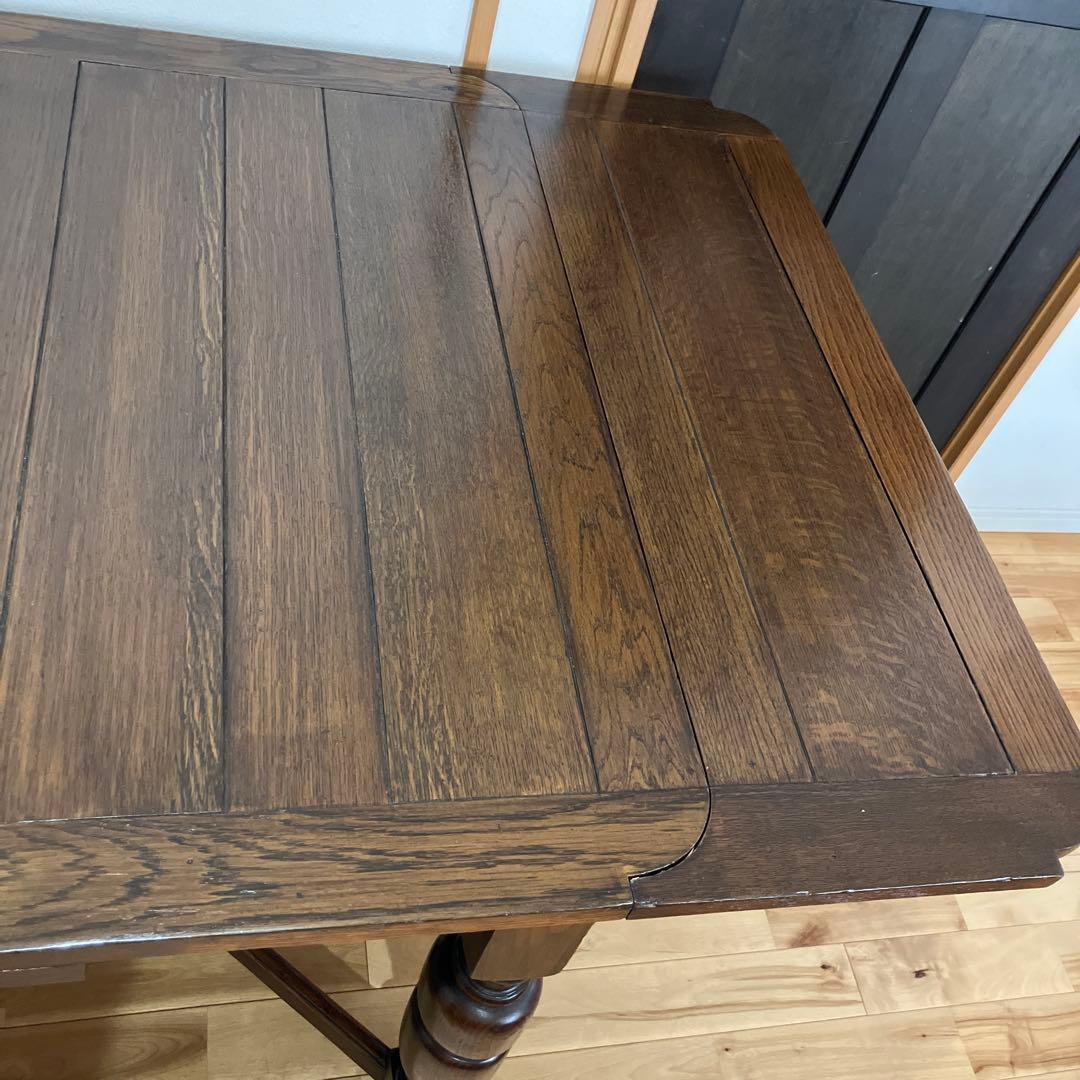 lG29！ ビンテージダイニングテーブル、ドローリーフテーブル伸長式