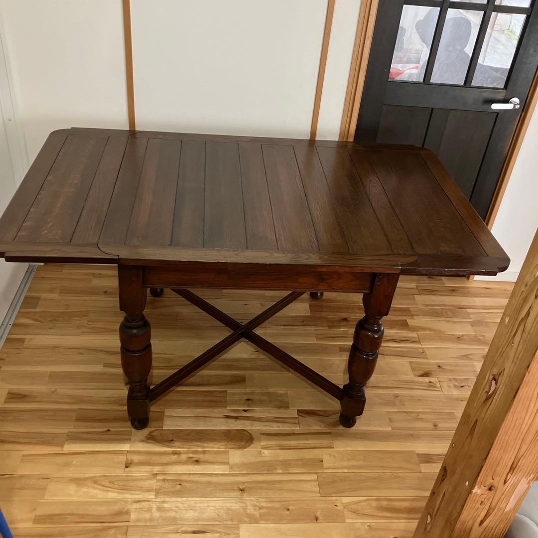 lG29！ ビンテージダイニングテーブル、ドローリーフテーブル伸長式