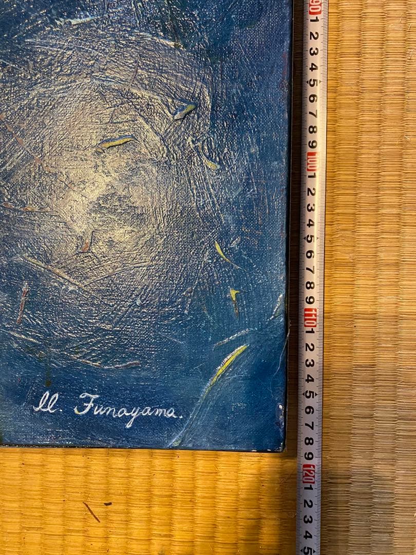 アクリル画 都市と女性 約90cm x 119cm 作: M.Funayama