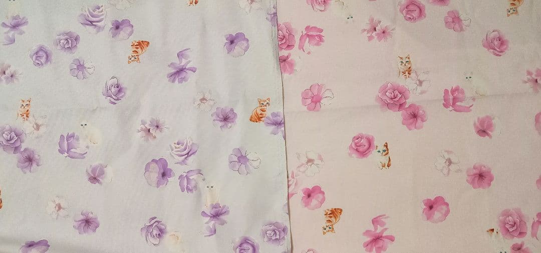 クレートカバーМ　花と猫ピンク系