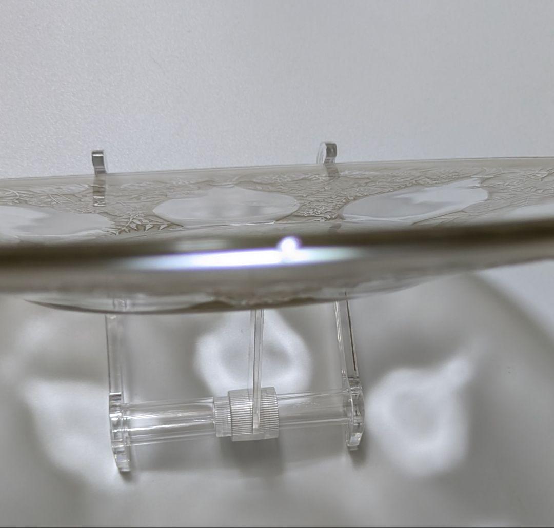 大皿　ルネ・ラリック　R LALIQUE　VASES No.1　茶パチネ　雛菊文