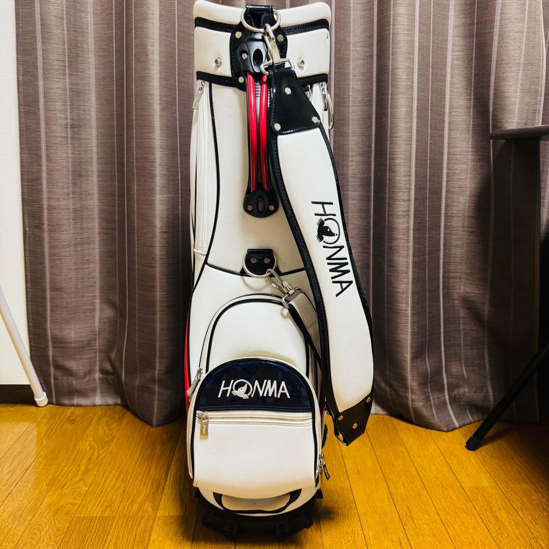 HONMA キャディバッグ ゴルフ バッグ ホワイト 白 White 本間