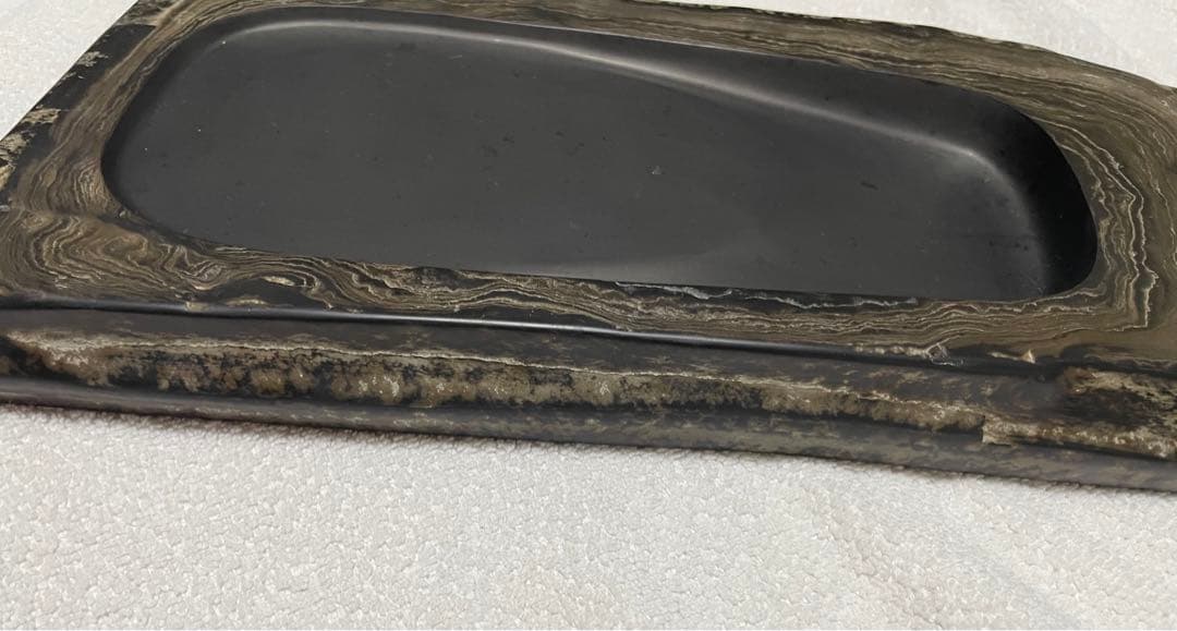 若田石　硯　硯箱　マーブル模様　ハンドメイド