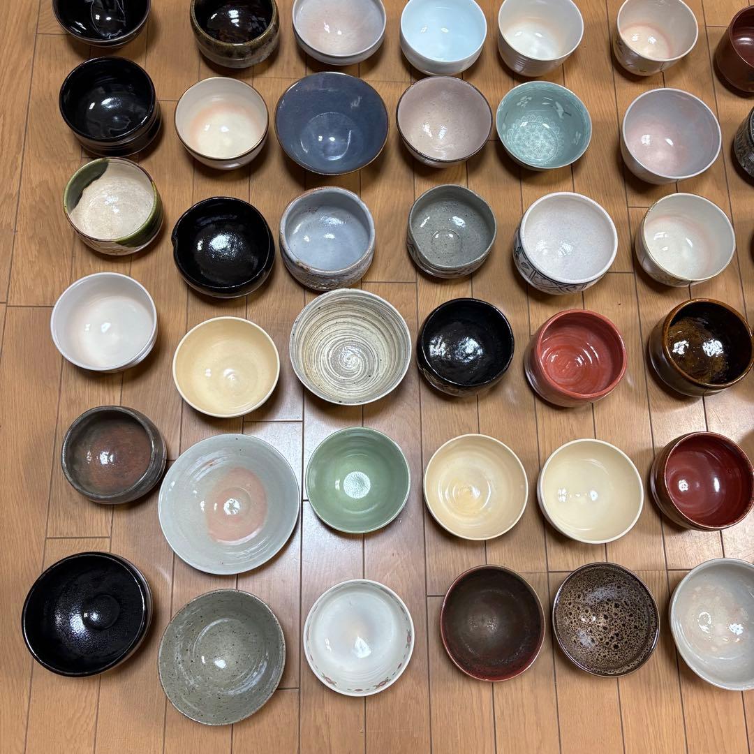 茶碗 抹茶碗 64点 茶道具 箱無し 染付 色絵 いろいろ まとめて