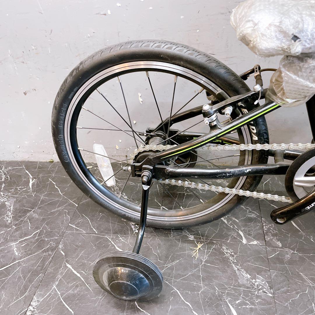 【920】ロードバイク風 子供車 Number ブラック 補助輪付き