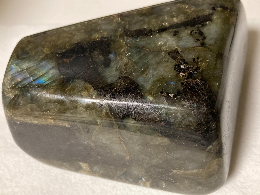 ✨本日限定セール✨ラブラドライト特大924g マダガスカル産 ブルーシラー磨き