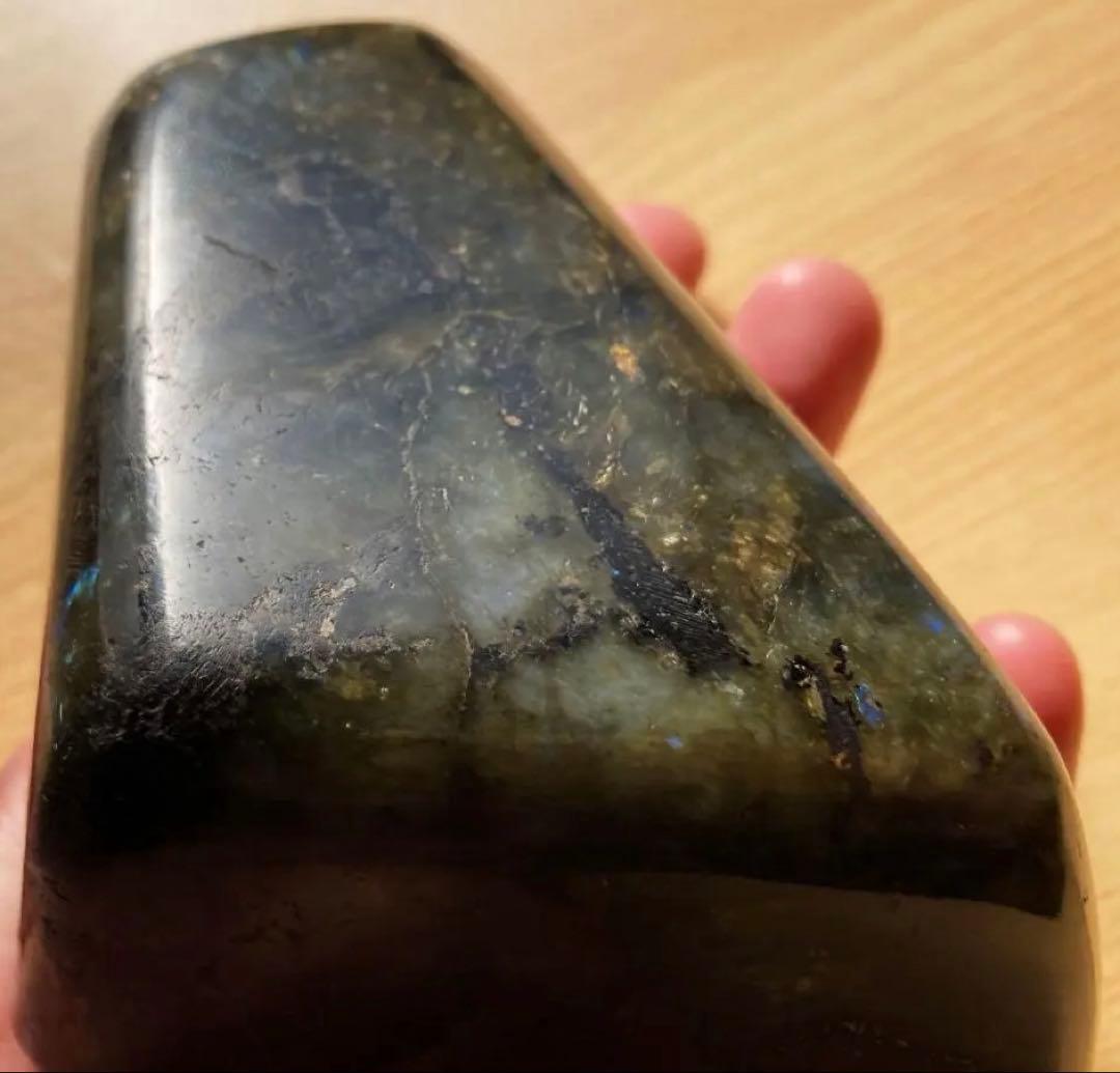 ✨本日限定セール✨ラブラドライト特大924g マダガスカル産 ブルーシラー磨き