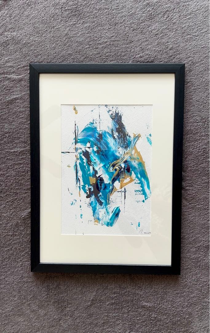 絵画　アート　青　金　インテリア　海外　ホテル　ギフト　新築祝い　モダン　抽象画
