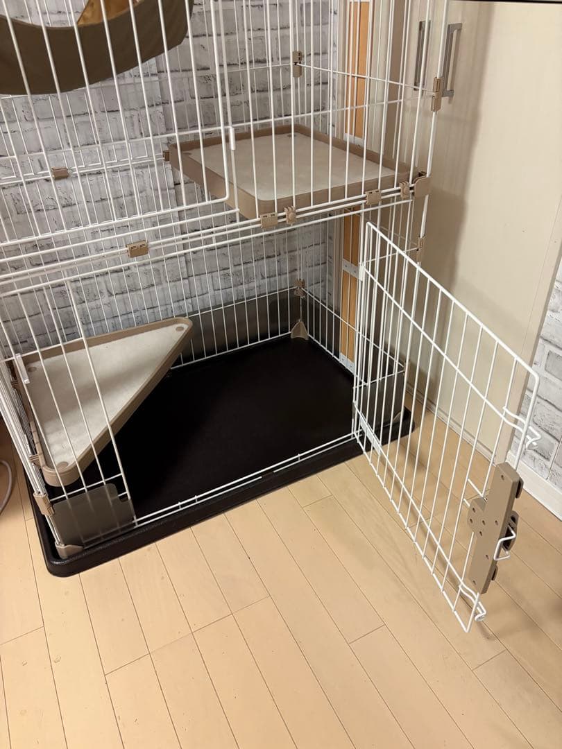 コジマ　ウッドワンサークル キャット 2段 KJセット　猫ケージ　ハンモック付き