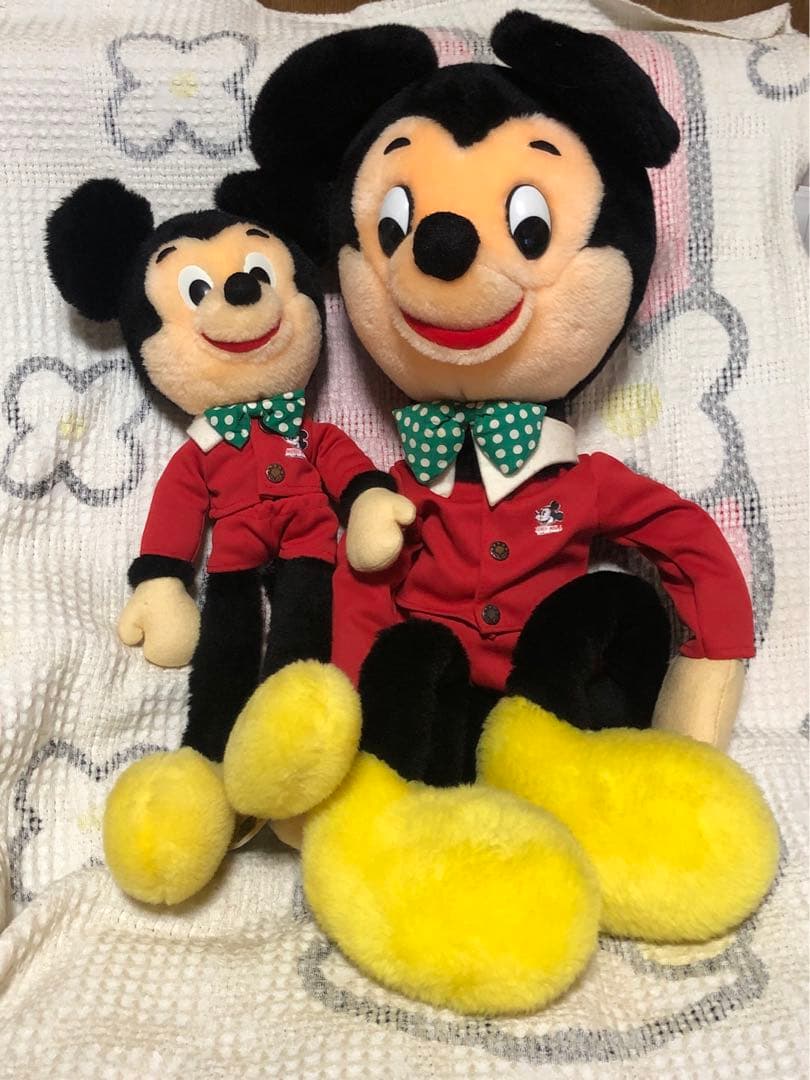 昭和レトロ　ヴィンテージ ミッキーマウス　サンアンドスター製　ぬいぐるみ　2こ