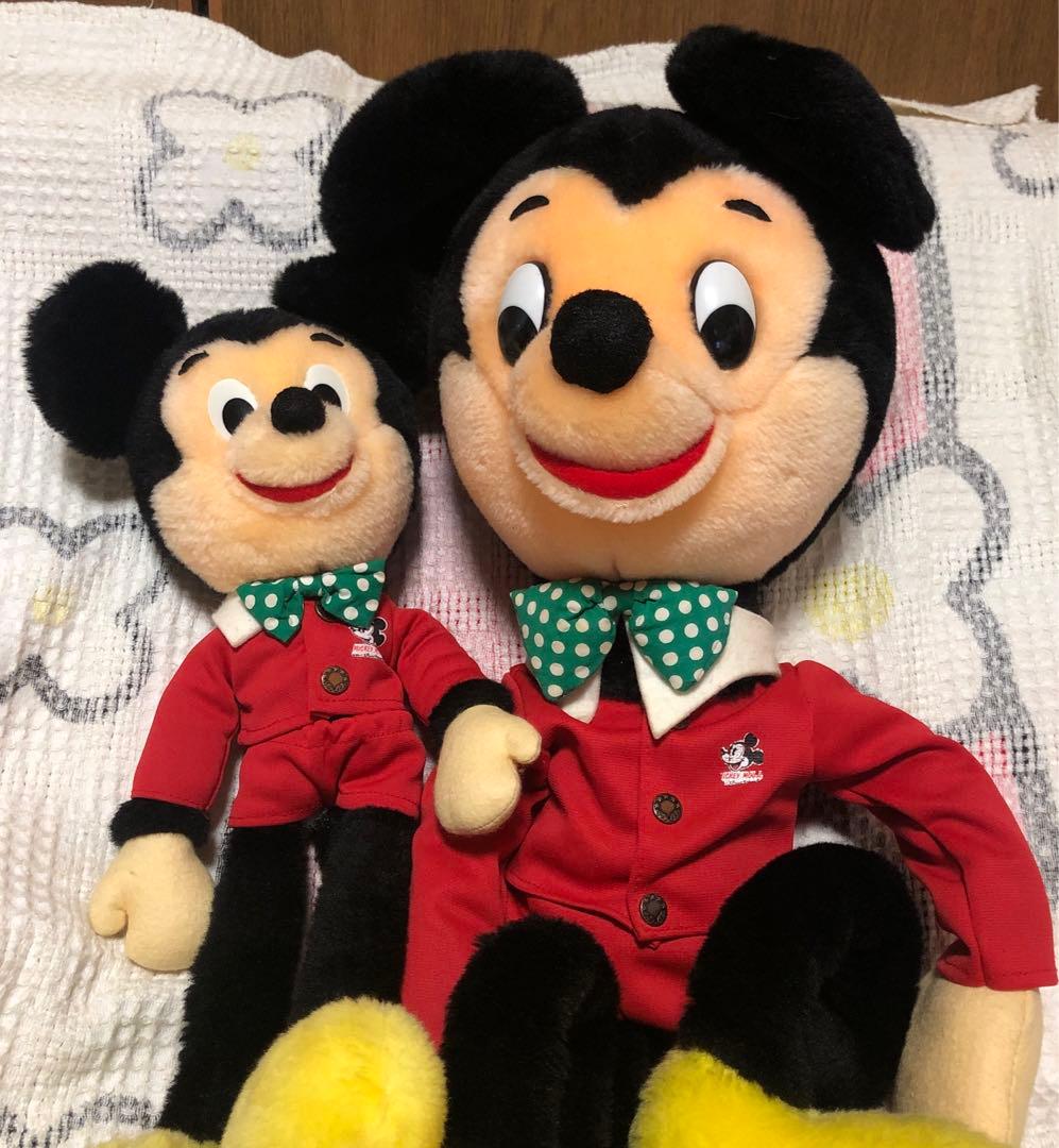昭和レトロ　ヴィンテージ ミッキーマウス　サンアンドスター製　ぬいぐるみ　2こ