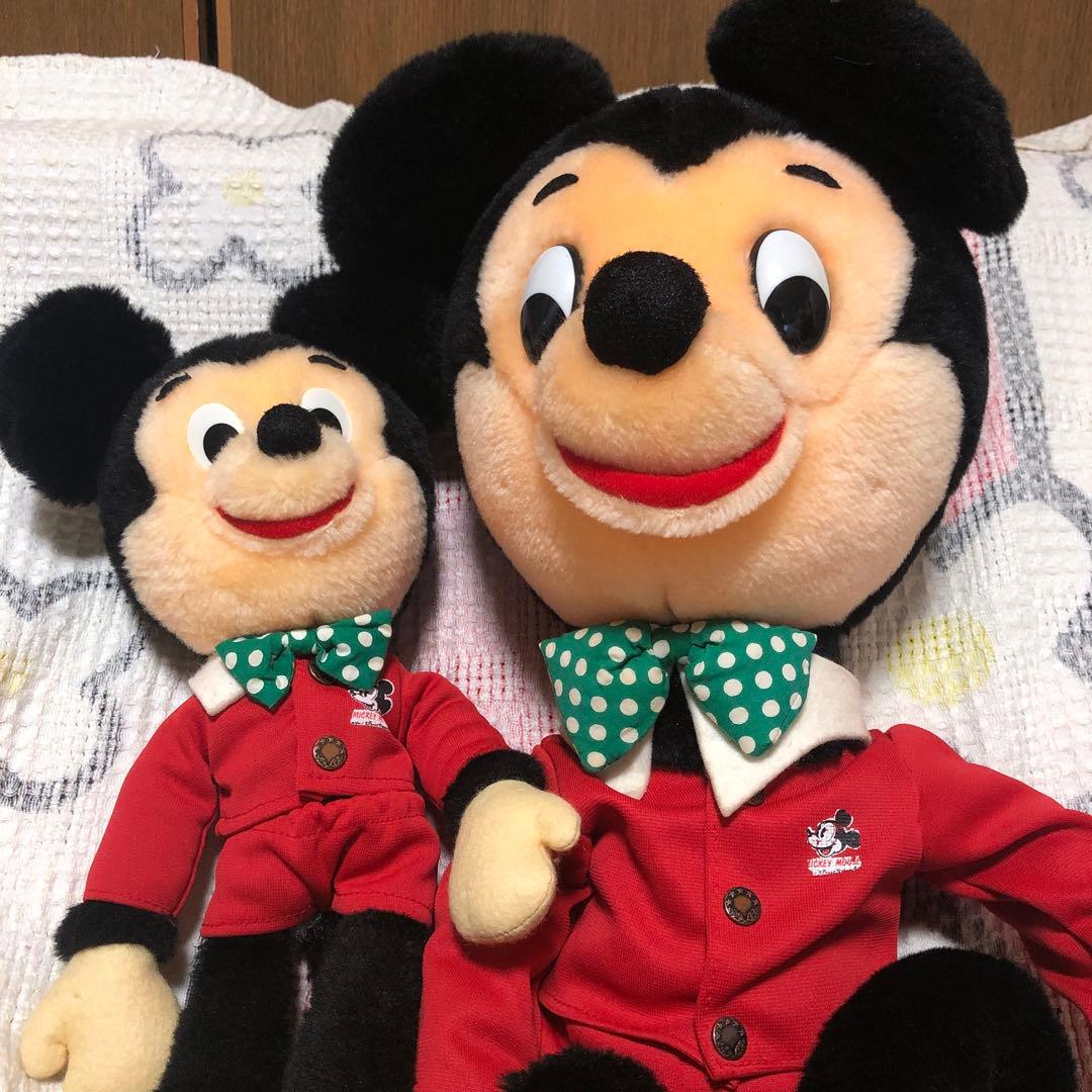 昭和レトロ　ヴィンテージ ミッキーマウス　サンアンドスター製　ぬいぐるみ　2こ