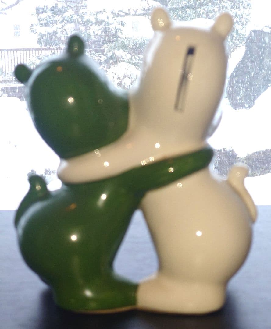 主観 無版権　ムーミン ＆ノンノン　陶器貯金箱　ネット検索しても唯一無二