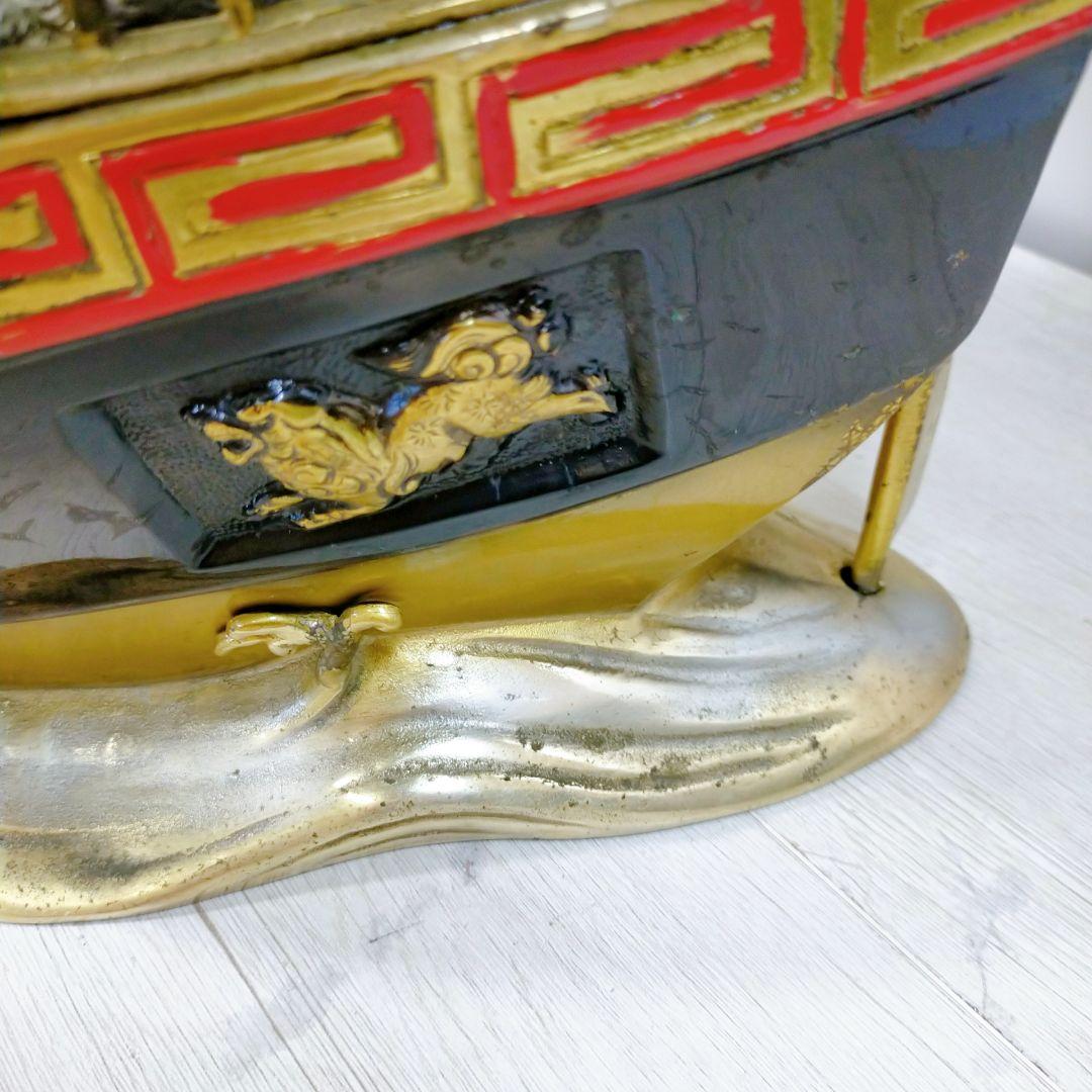 銅製 大型 宝船 寶舟 七福神 置物 オブジェ