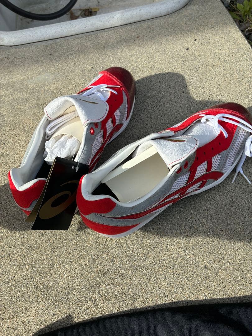 ASICS オーダースパイクシューズ レッド/ホワイト