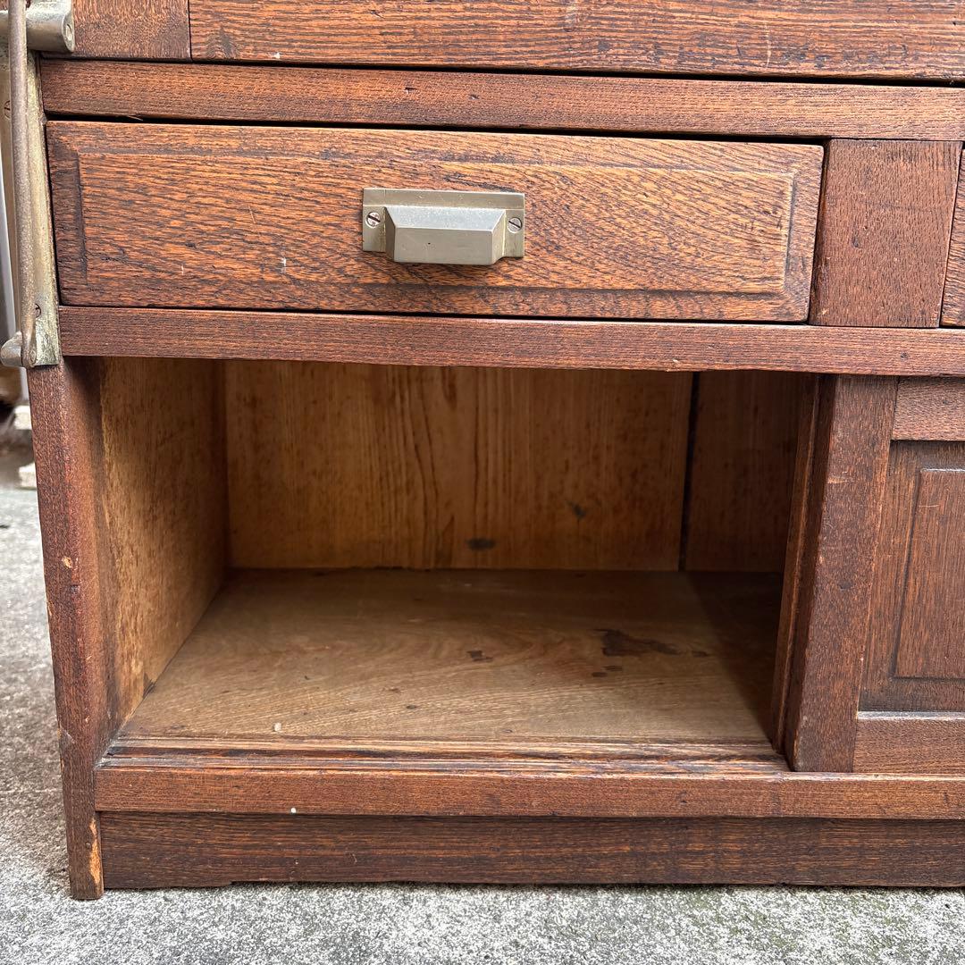 アンティーク　ライティングビューロー　實用新案　ライティングディスク　木製　文机