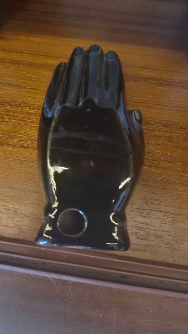 ヴィンテージ 陶器 ハンドディッシュ JAPAN刻印 金彩 ハンドモチーフ