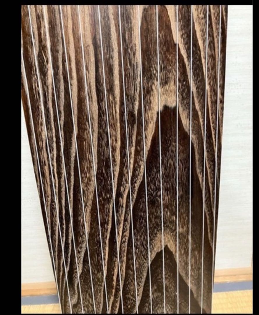 13弦お琴 並甲 すだれ彫り 舌に蒔絵の音色の良い