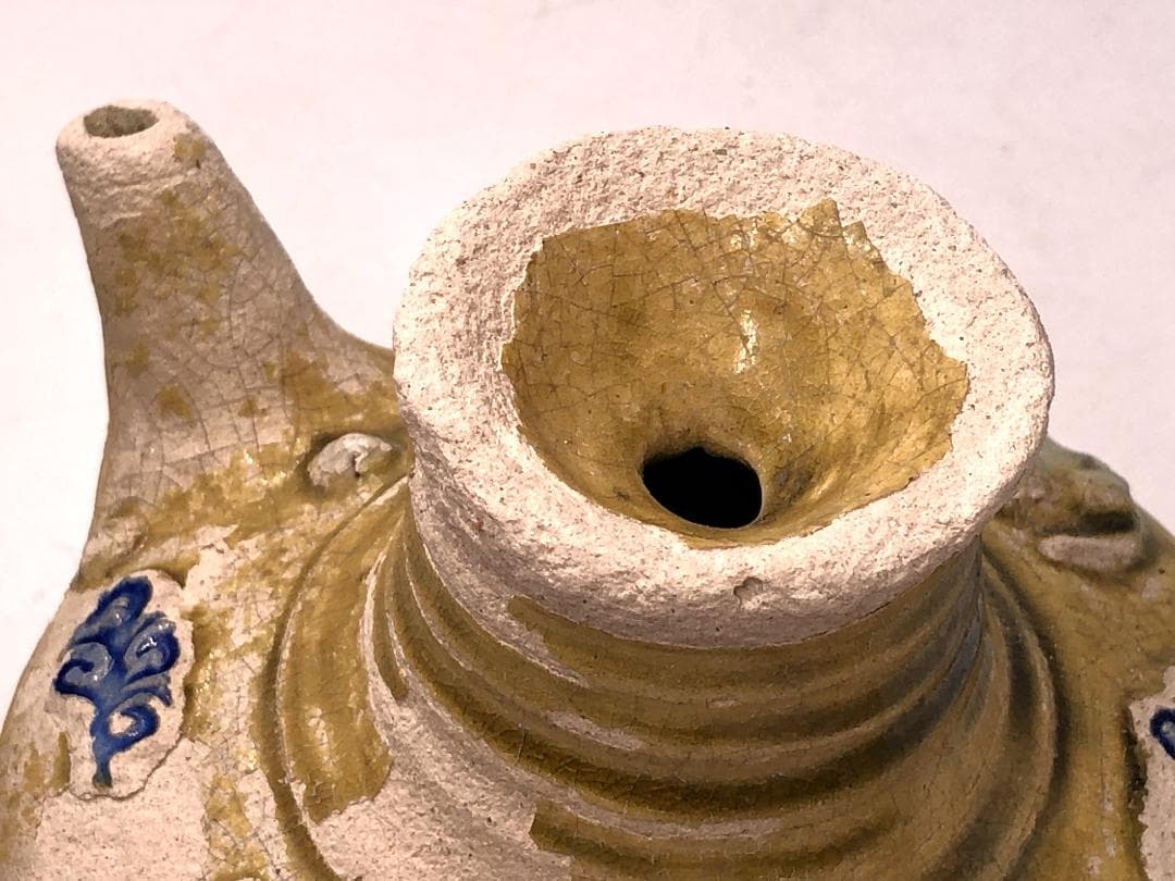 【 ペルシャ三彩ポット 】　パルメット文　９世紀　オリエント水注