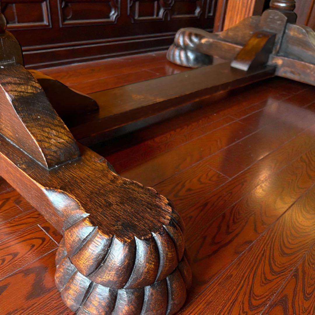 イギリス ダイニングテーブル バルボスレッグ 1920年 アンティーク オーク材