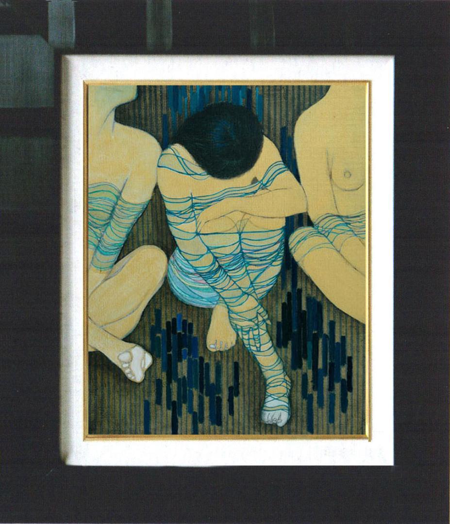 油絵 菅家令子 絵 絵画 インテリア 額付(銀) F6-030314 人物 女性