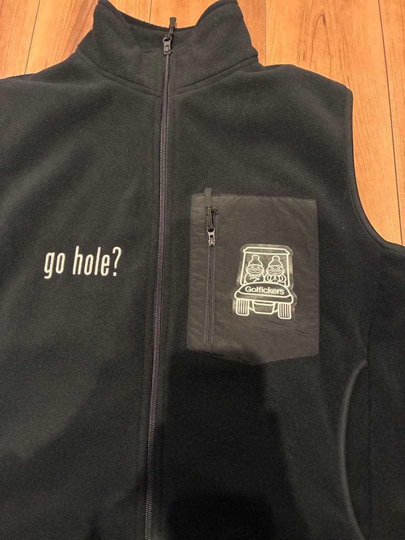 即完　Golfickers ゴルフィッカーズ　フリースベスト　ブラック　M