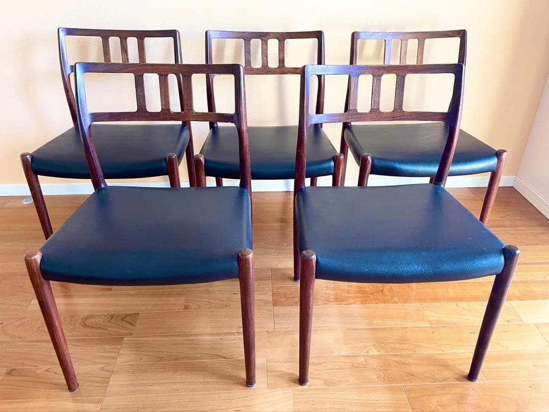 ダイニングチェア4脚　デンマークニールス・モラー チーク材 椅子　大塚家具リペア