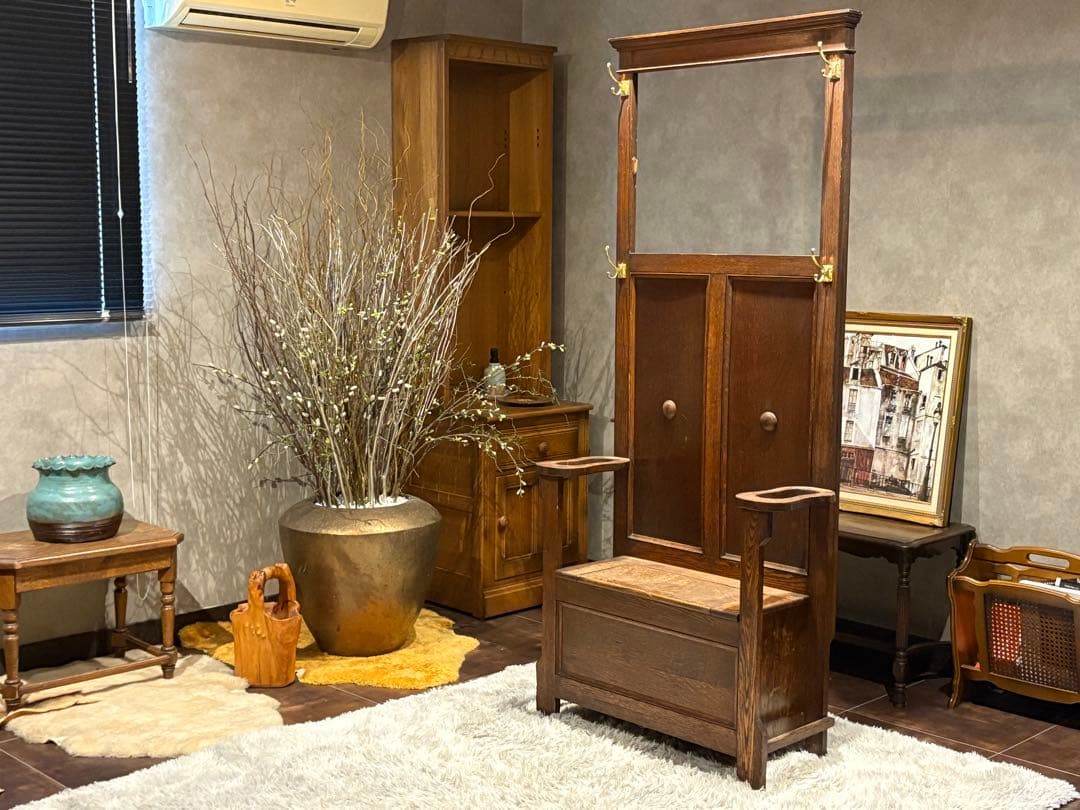 ホールスタンドチェア　コート掛け　帽子掛け　アンティーク　ビンテージ　nH