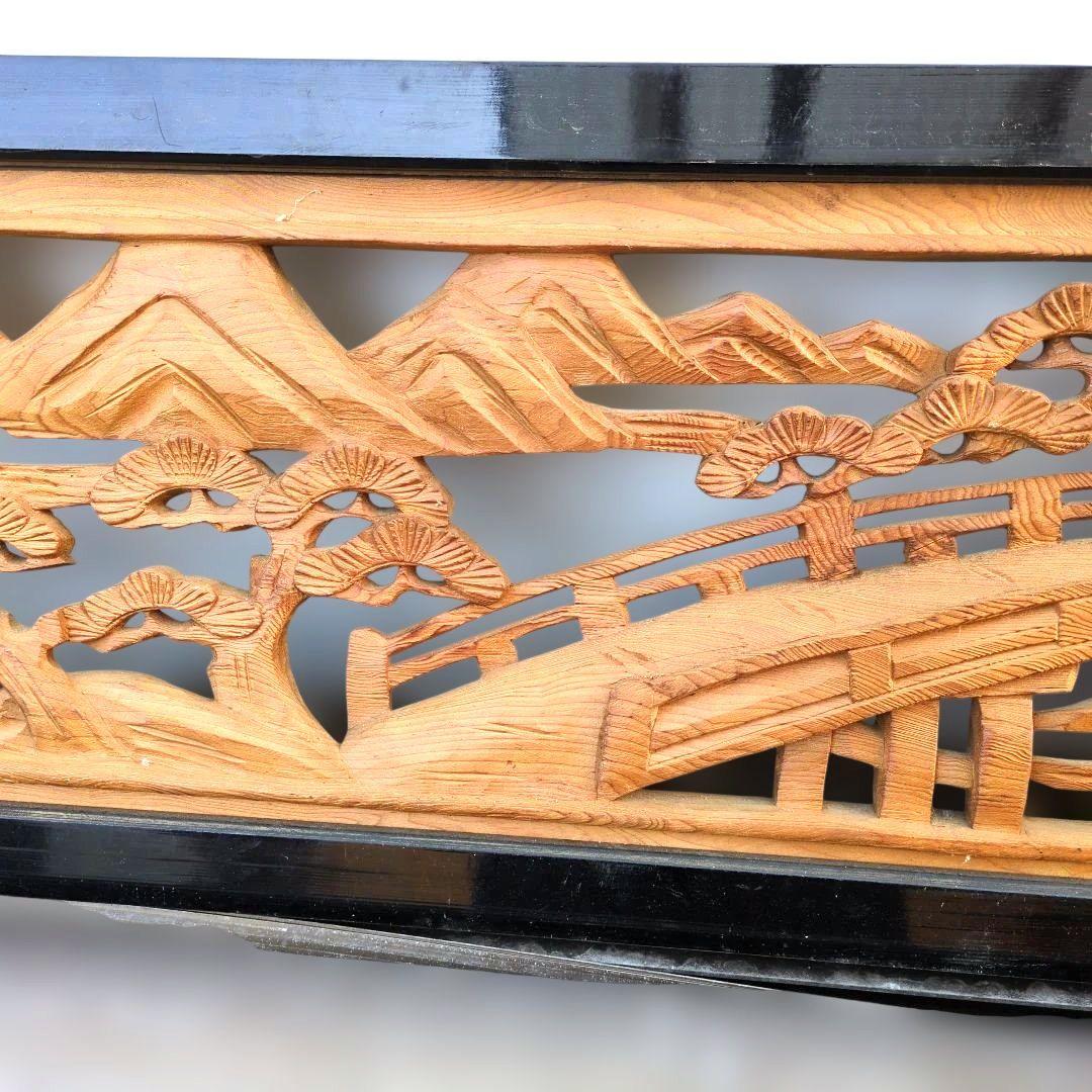 和室欄間 天然杉 特選彫刻 2枚セット