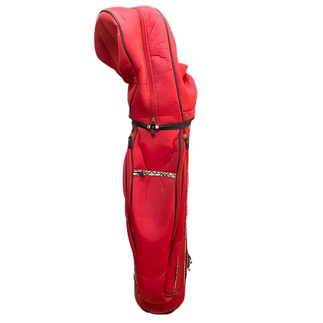 Y♪ Burberry Golf バーバリー キャディバッグ 赤×ノバチェック