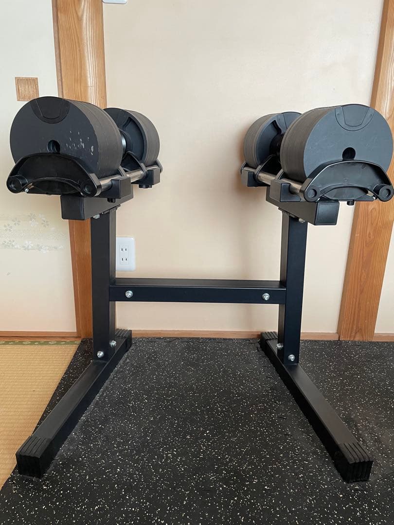 【直接引渡】フレックスベル可変ダンベルセット32kg 4kg刻み　ラック付き