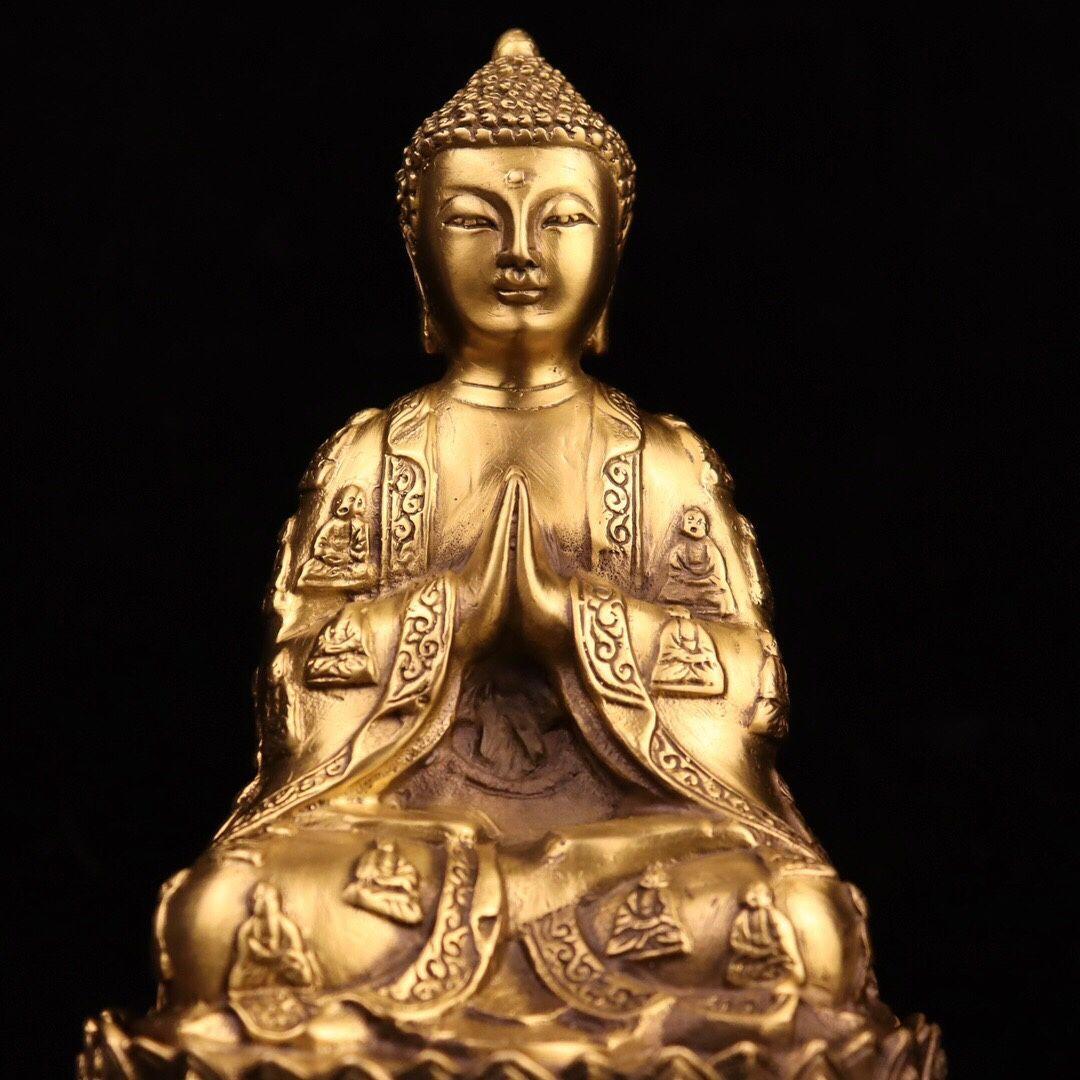 仏教美術 仏像 万仏朝宗千面如来仏 銅製 銅器