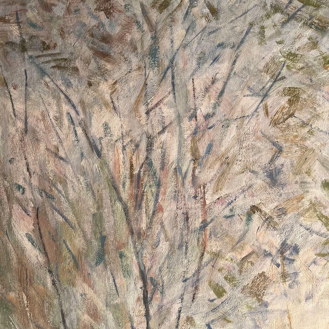 ★秀作★ 手書き油絵 クロード・モネ 柳の下に座る女（大）肉筆絵画 油彩画