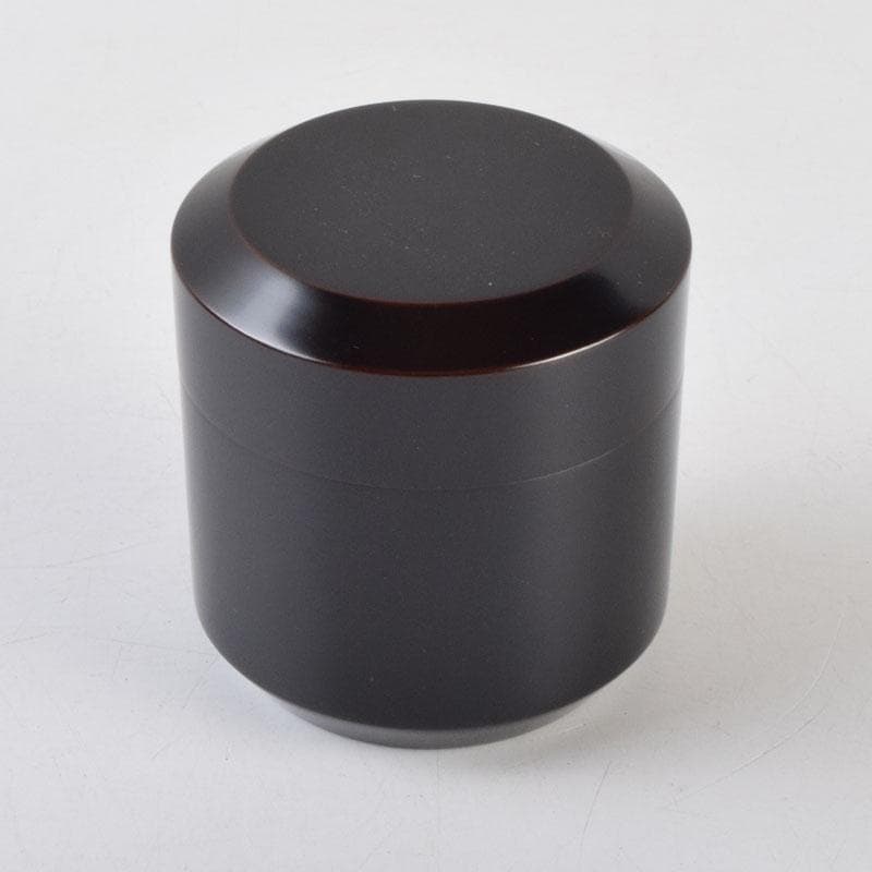 茶道具　塗師　堅地屋清兵衛作　利休形　黒雪吹　棗　共箱　V　9120