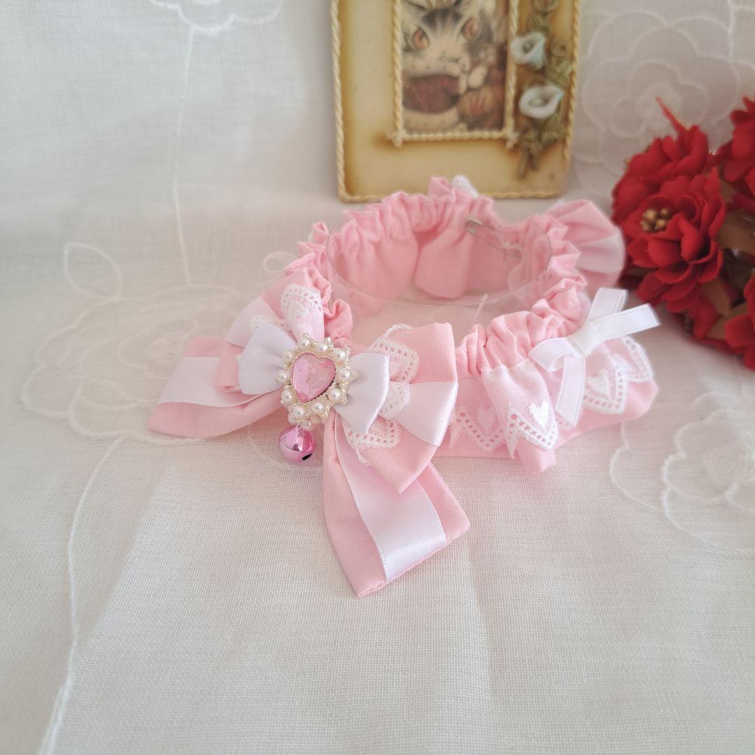 marin☆、幅広シュシュ、バレンタインBOX(赤)わんちゃん猫ちゃん用