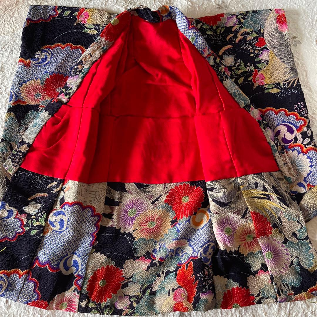 市松人形の着物　13号　古布　江戸縮緬　希少生地　2612201