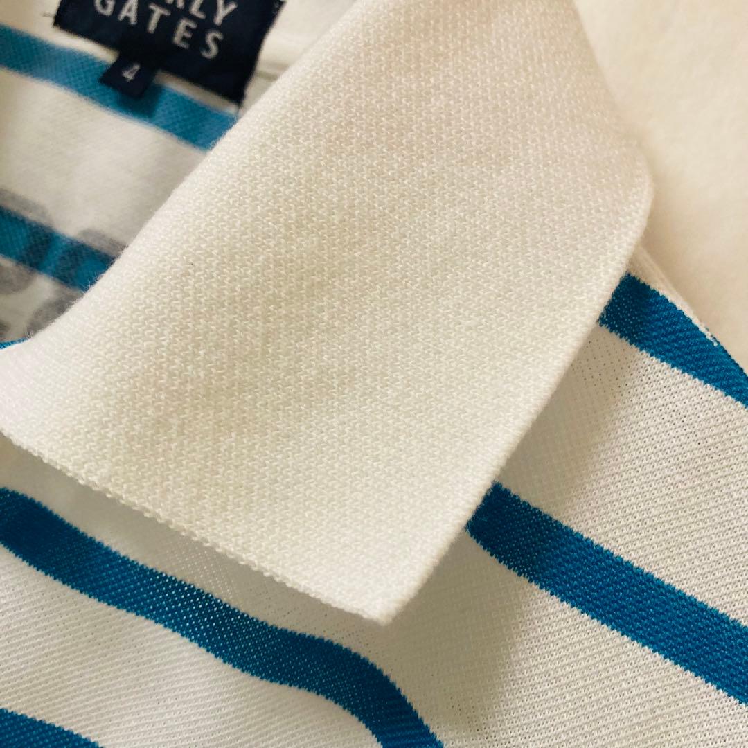 美品✳️PEARLY GATES『ゴルフ ポロシャツ ボーダー 半袖』サイズ4