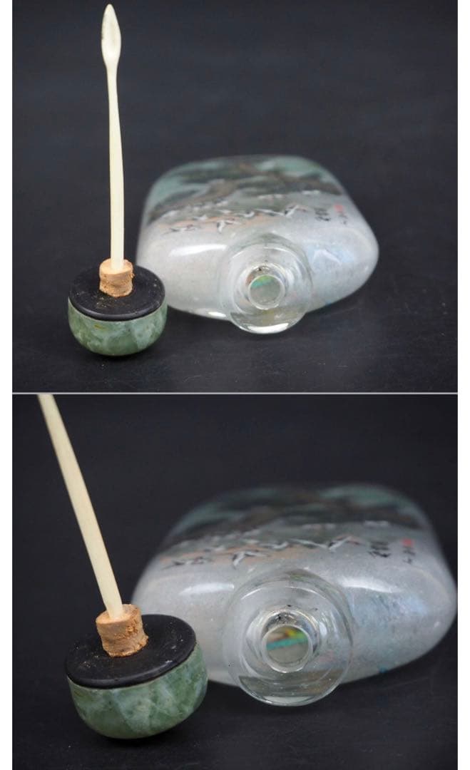 送料無料　作家サインあり　手書き鳳凰・松鶴図　内画鼻煙壺 時代物 本物保証