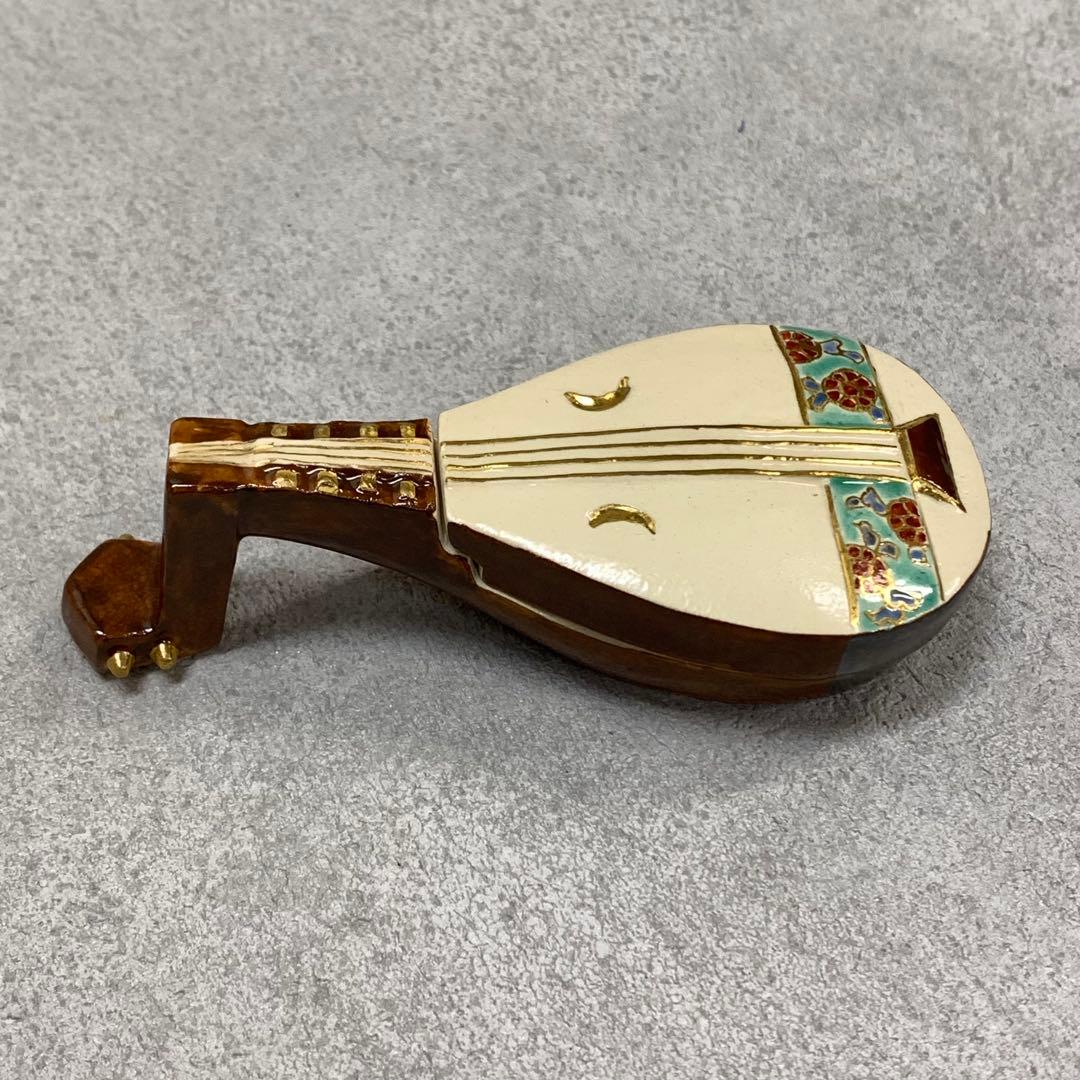 香合 和田桐山 琵琶 共箱 茶道具 巳 茶の湯 B-7